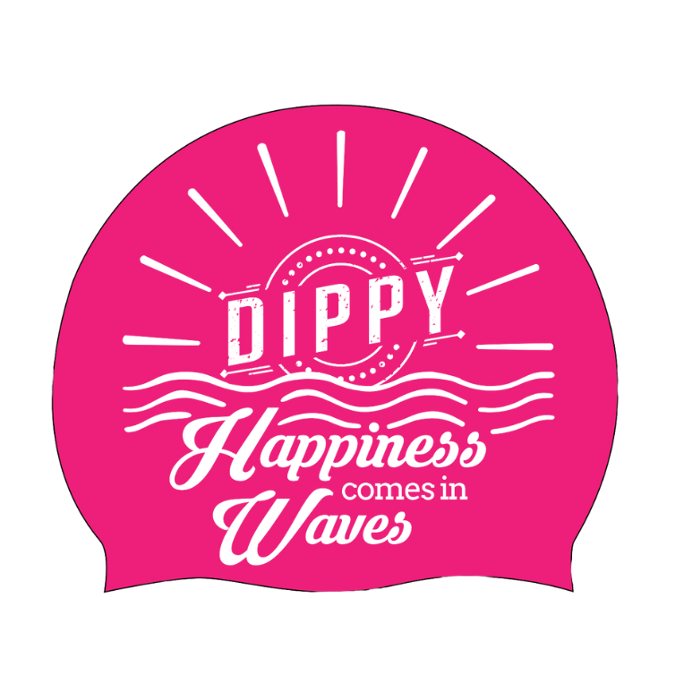 DIPPY Swim Cap in Pink - Happiness comes in waves