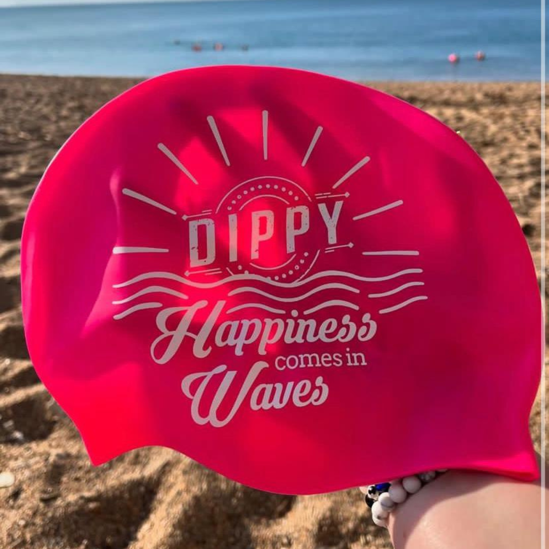 DIPPY Swim Cap in Pink - Happiness comes in waves