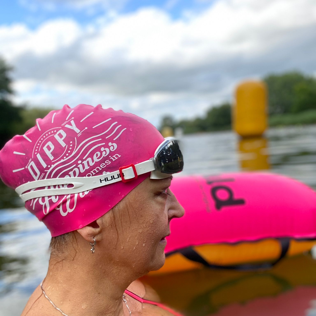 DIPPY Swim Cap in Pink - Happiness comes in waves