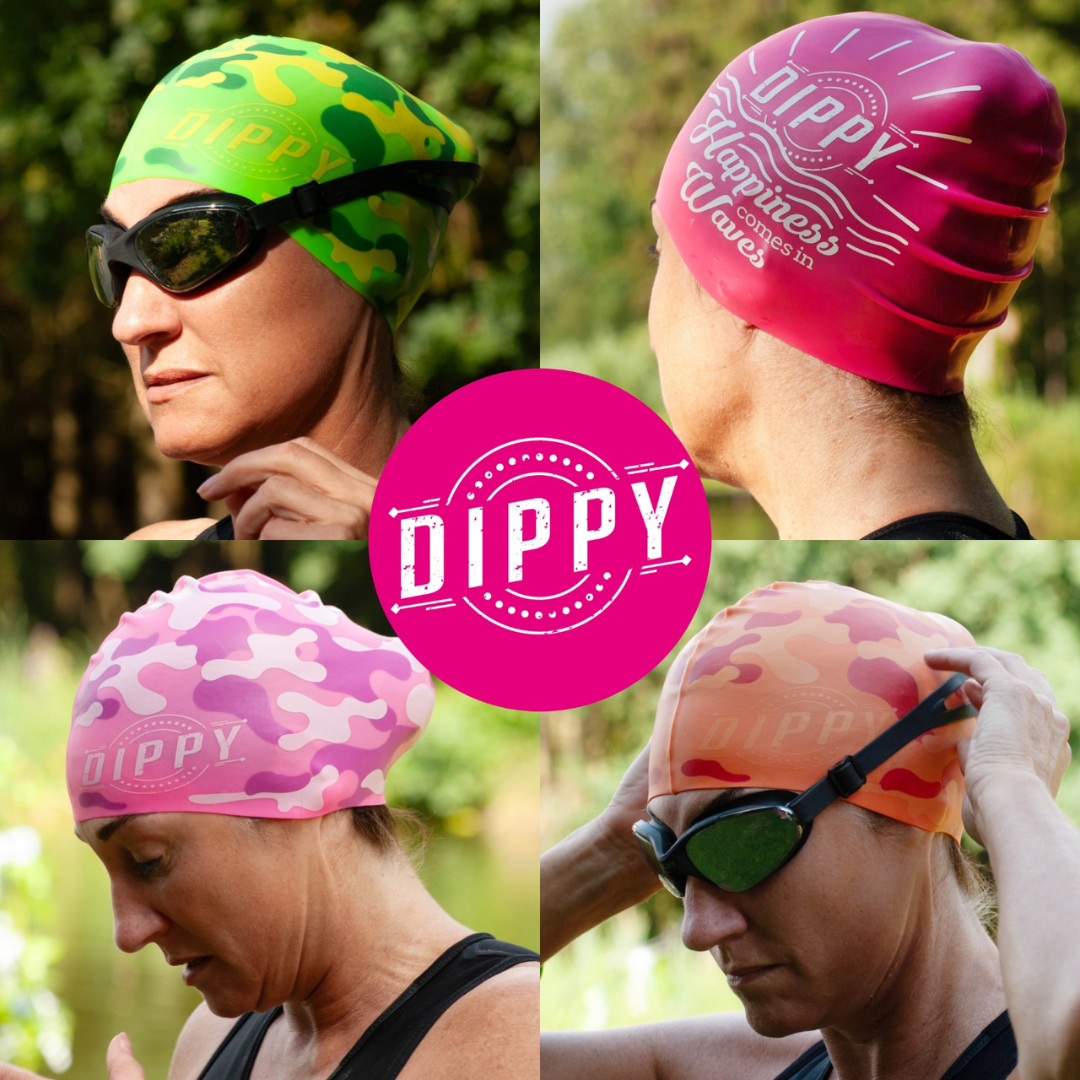 DIPPY Swim Cap in Pink - Happiness comes in waves