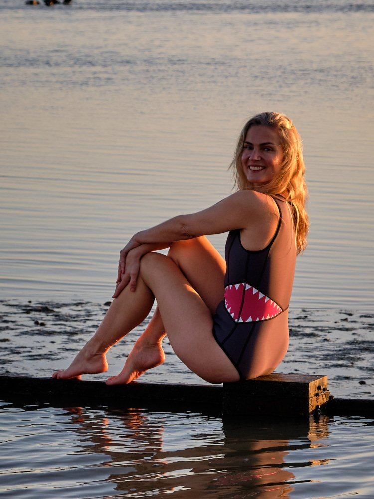 Shark Bite Limestone Neoprene Swimsuit