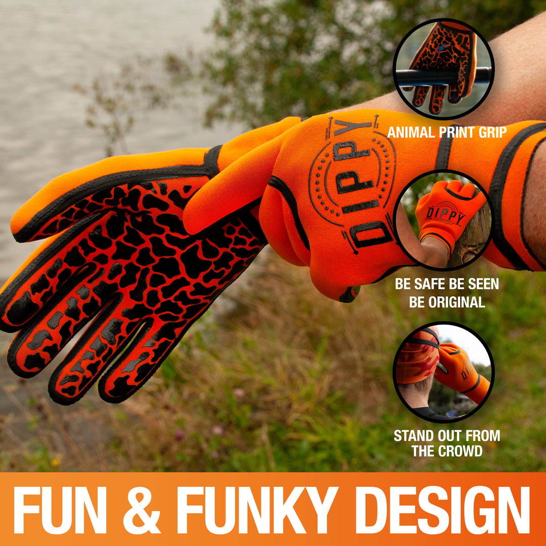 Neoprene 3MM Swim Gloves - Orange (Please see size guide image)