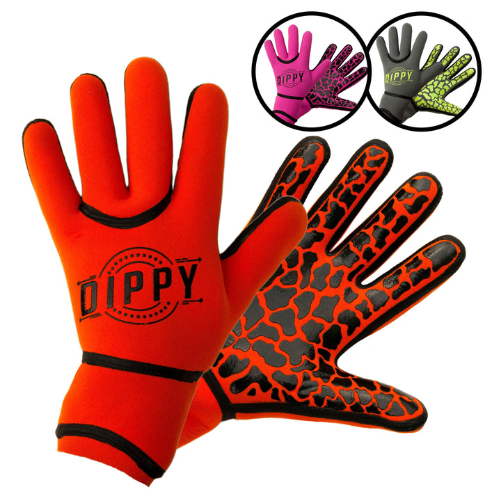 Neoprene 3MM Swim Gloves - Orange (Please see size guide image)