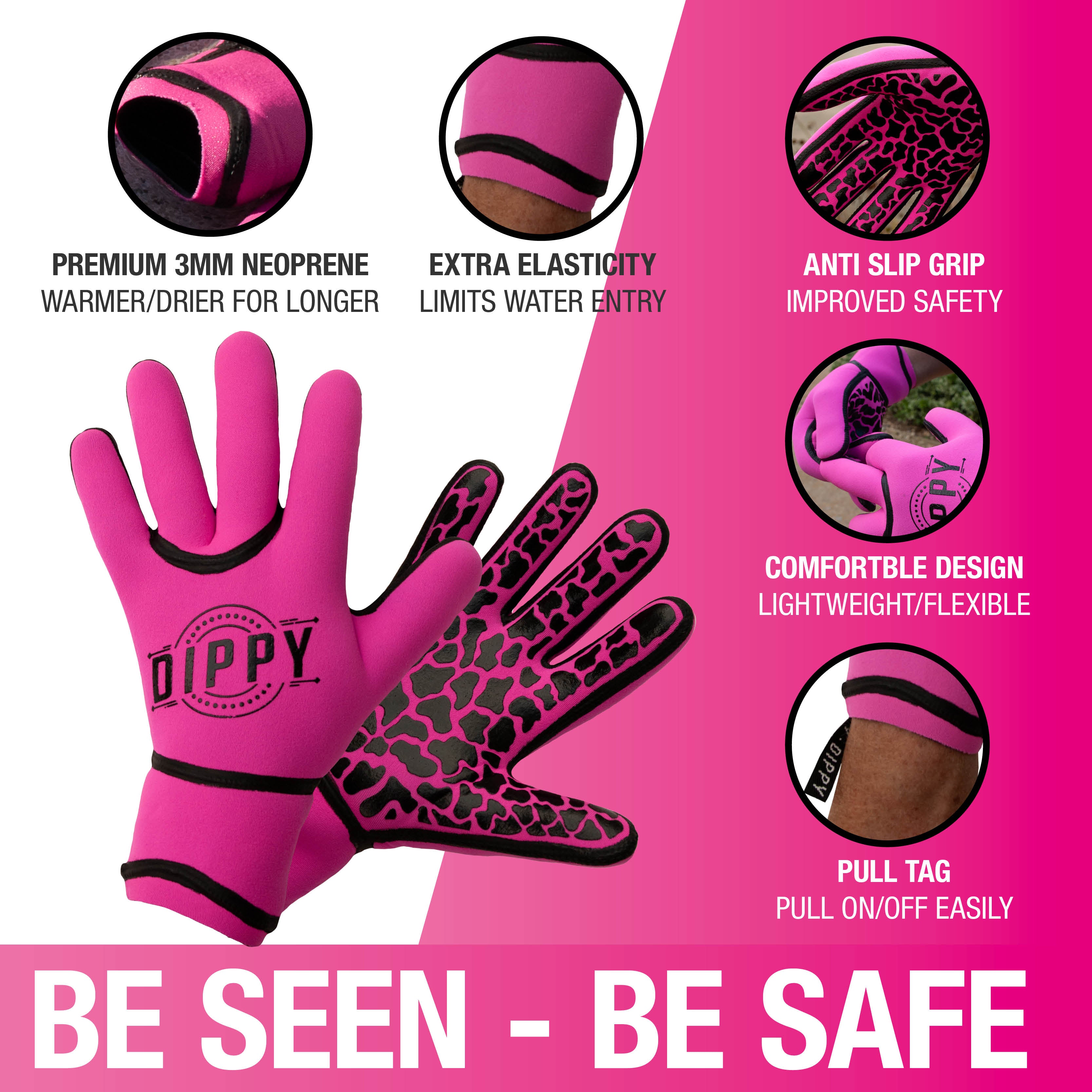 Neoprene 3MM Swim Gloves - Pink (Please see size guide image)