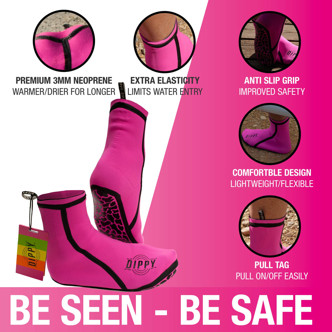 Neoprene 3MM Swim Socks - Pink (Please see size guide image)