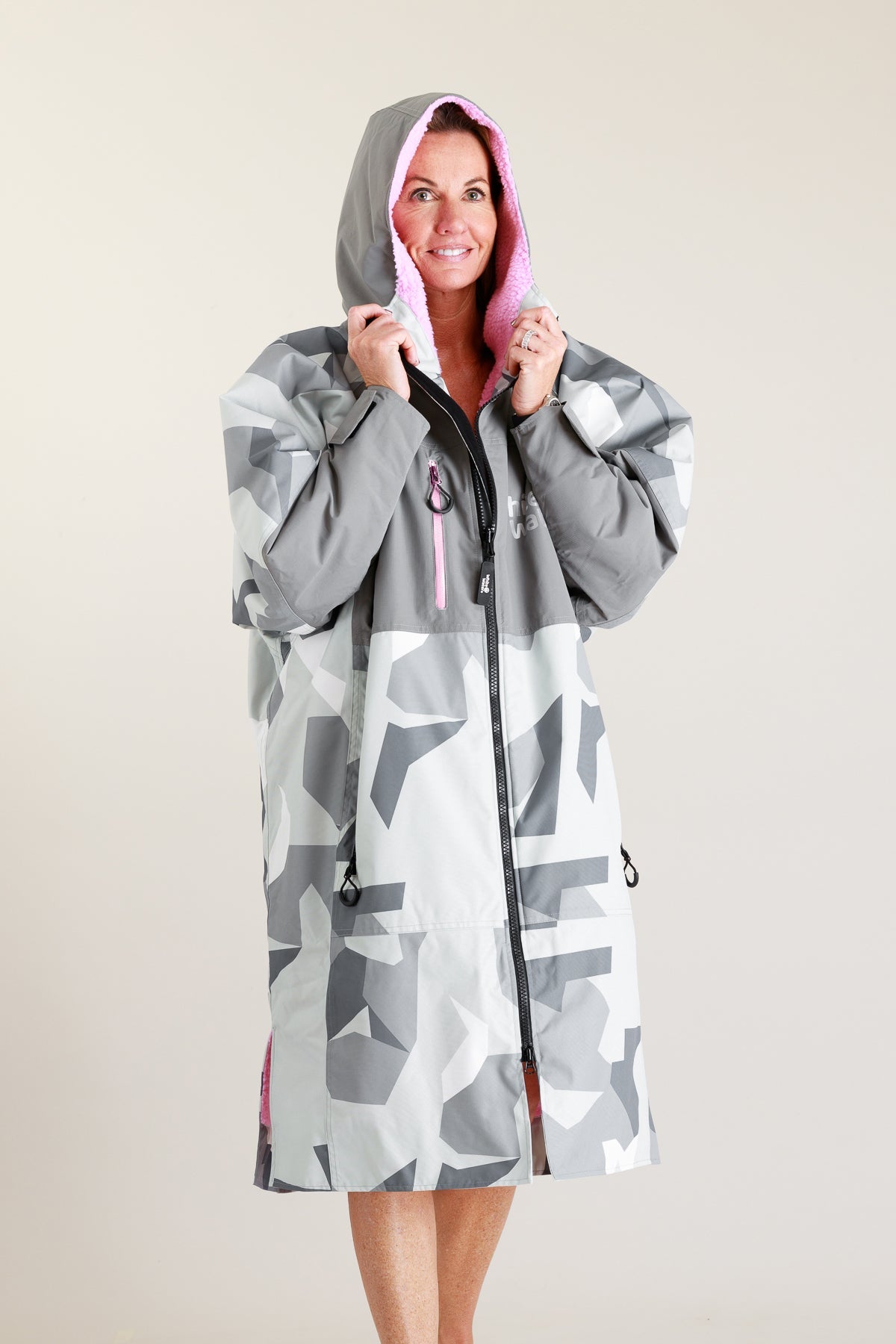 Adults Hard Shell Robe - Arctic Camo/Pink