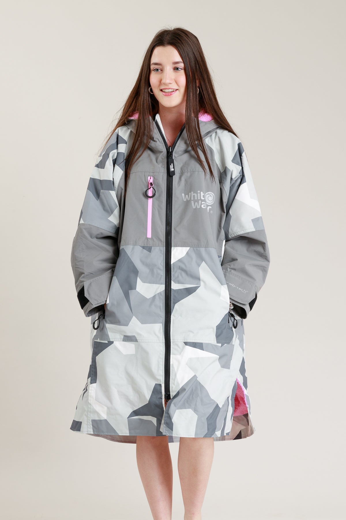 Juniors Hard Shell Robe - Arctic Camo/Pink