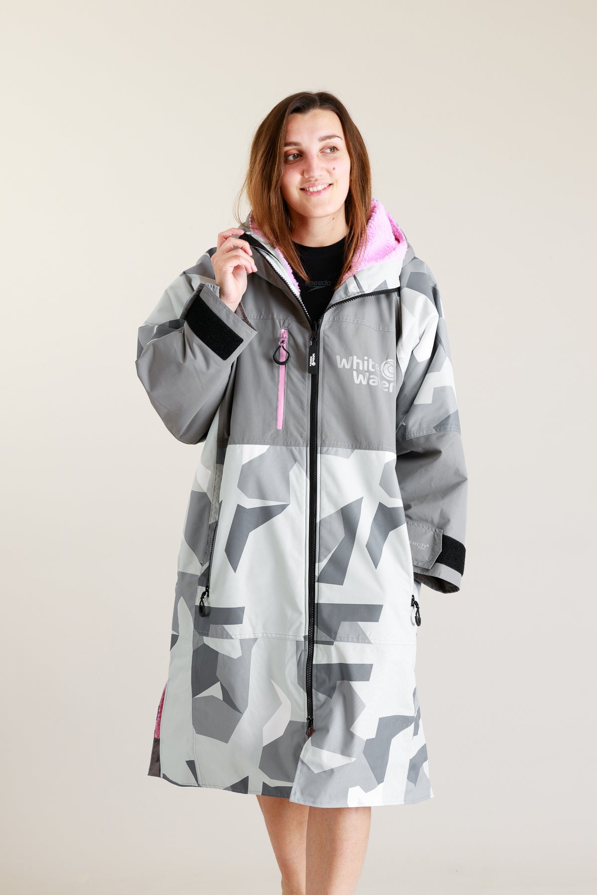 Adults Hard Shell Robe - Arctic Camo/Pink