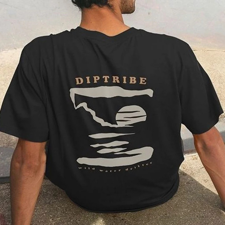 Wild Water Drifter Abstract Back Print Men's T-Shirt