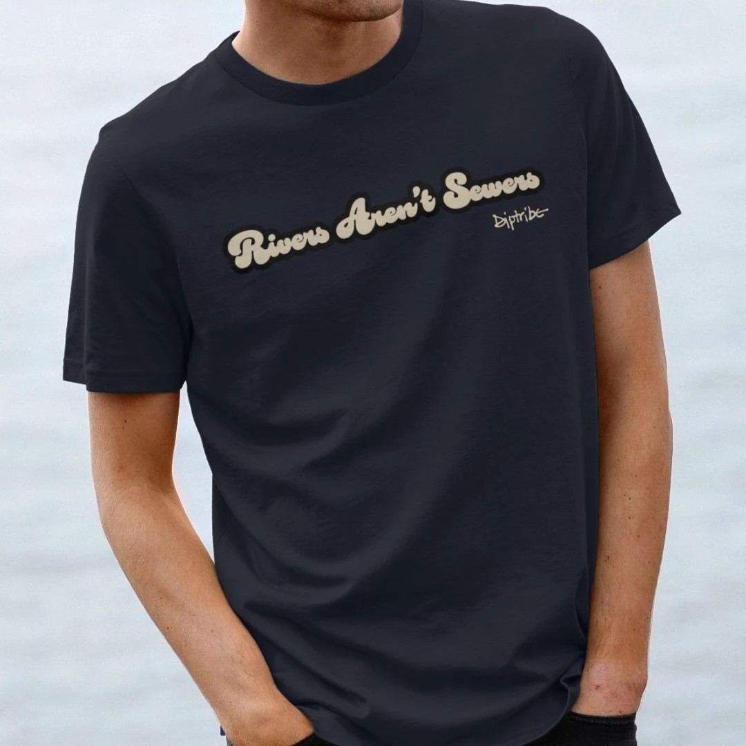 Slogan Men's T-Shirt "RIVERS AREN'T SEWERS"