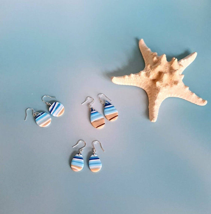 Cornish Seaside Striped Earrings