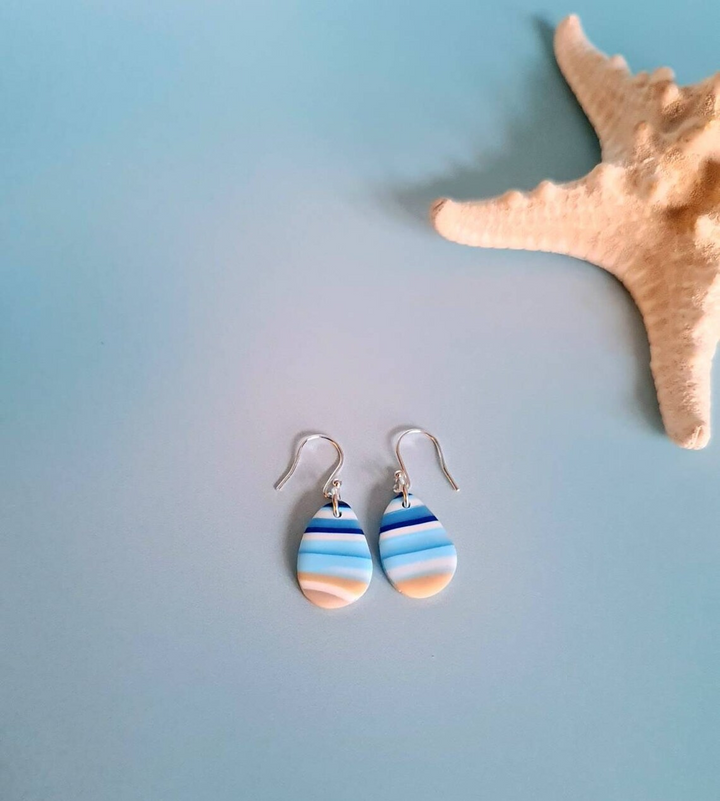 Cornish Seaside Striped Earrings