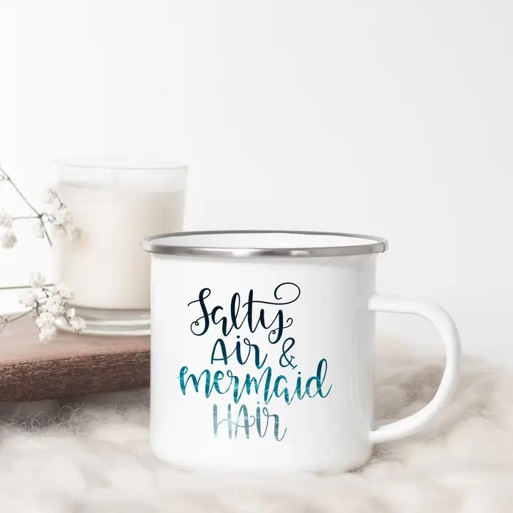 Salty Air and Mermaid Hair - Enamel Mug