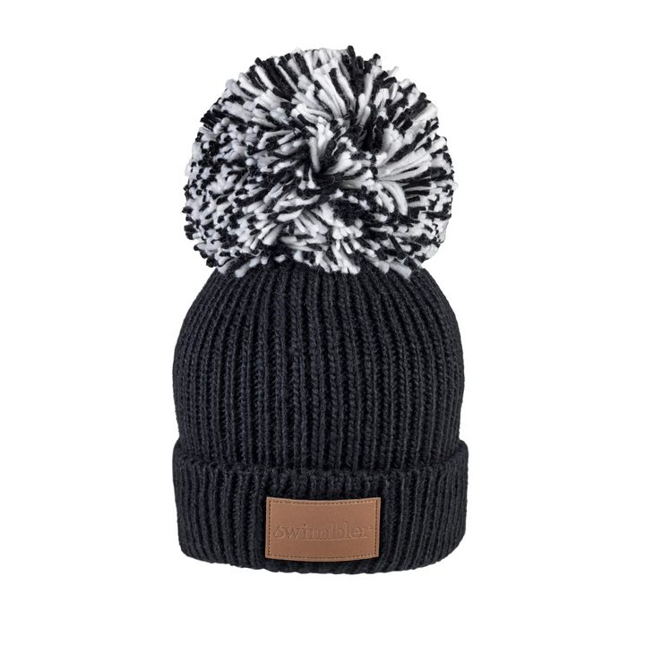 Swimbler Black Waterproof Bobble Hat