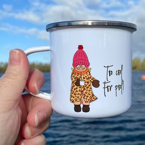 Too Cool for Pool Enamel Mug