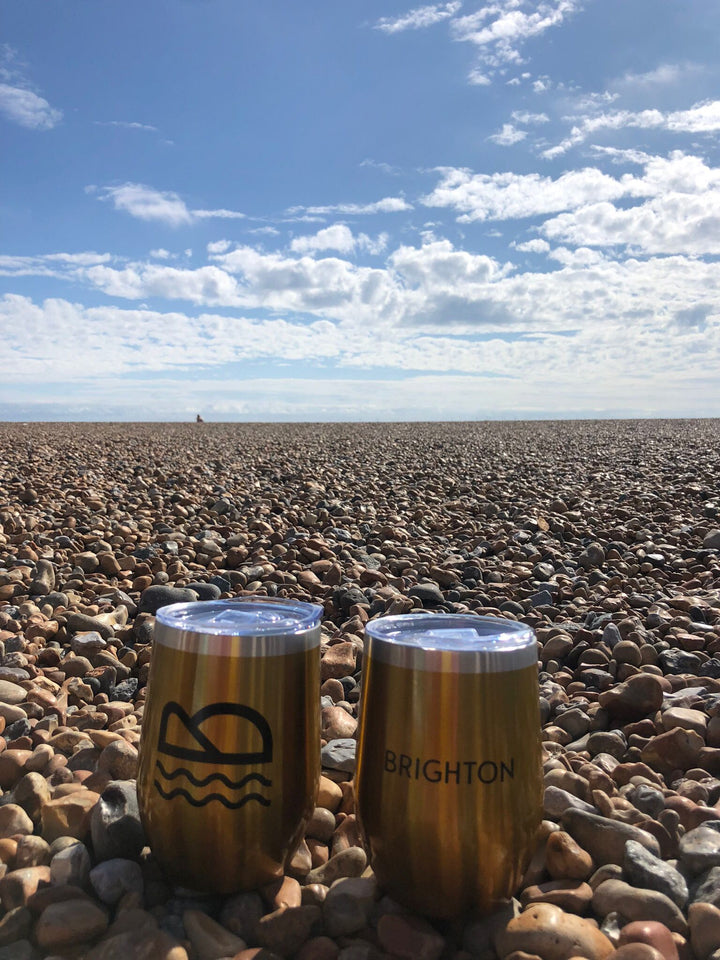 Carousel Gold Stainless Steel Beach Cup