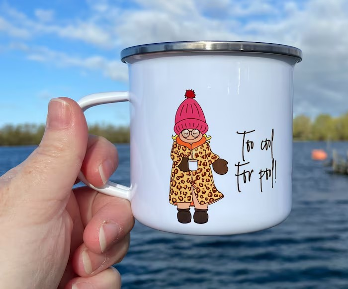 Too Cool for Pool Enamel Mug