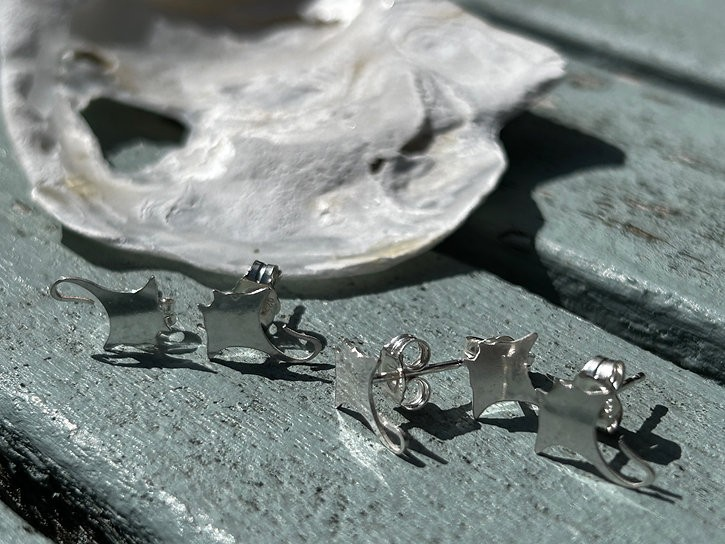 Manta Rays Silver Earrings