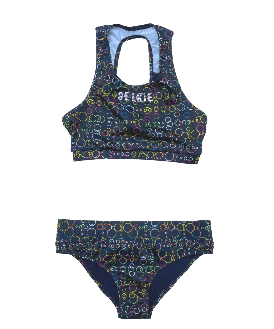 TOKYO BIKINI TOP IN MIDNIGHT BLUE BUBBLE PRINT