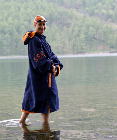 RECYCLED SELKIE ROBE - NAVY