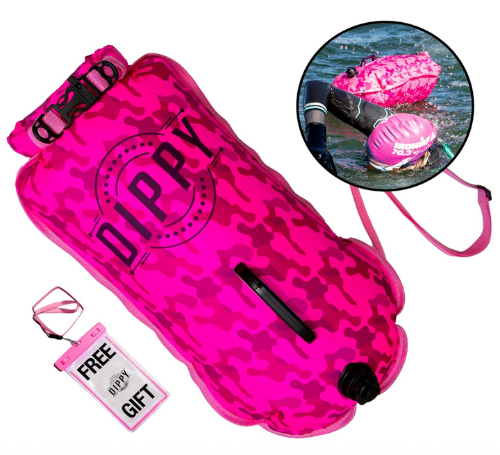 DIPPY 28 Litre Swim Dry Bag in Pink Camo