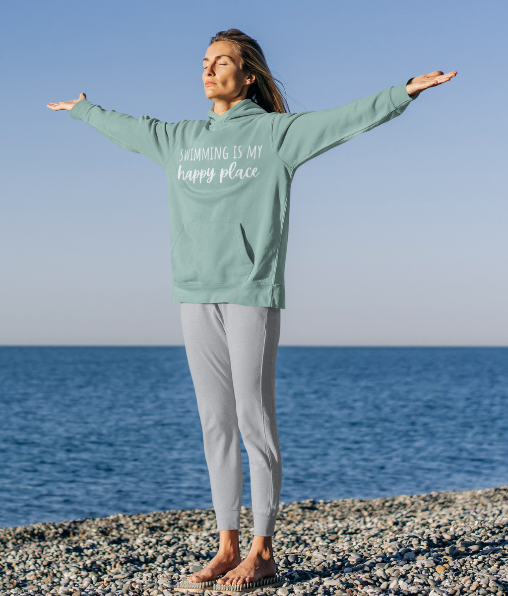 Swimming Is My Happy Place Organic Cotton Hoodie | Arvor Life