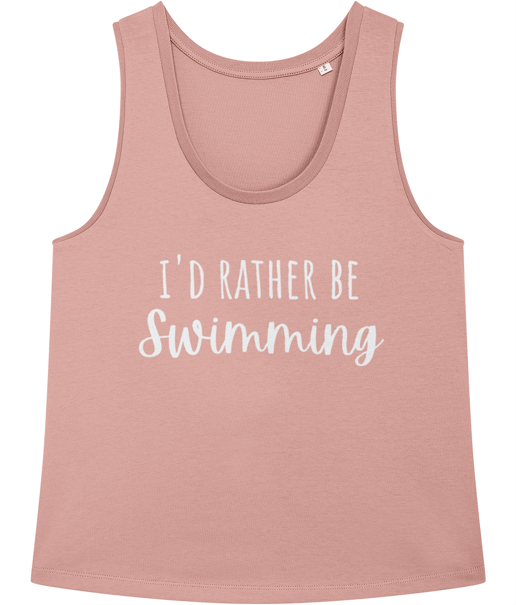 I'd Rather Be Swimming Unisex Organic Cotton Vest Top