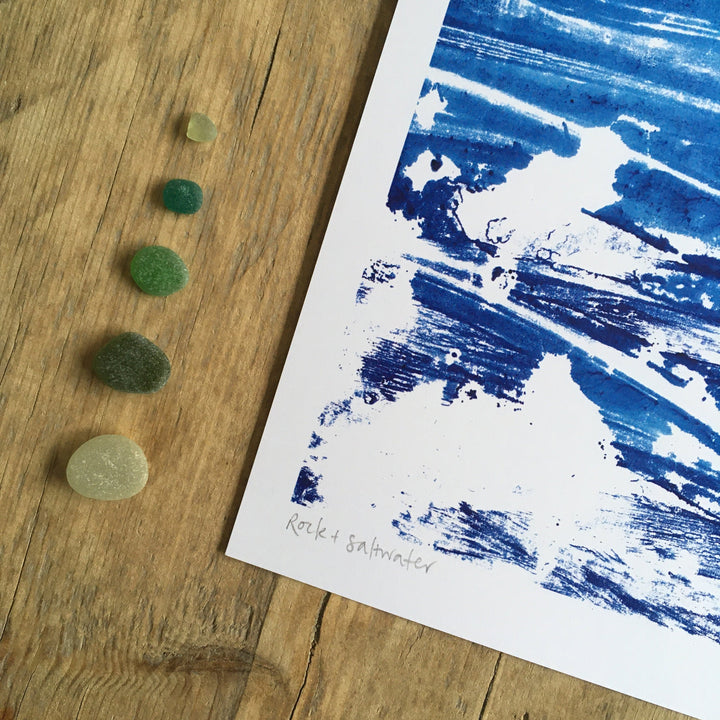 Sea Print A4 unframed print from original monoprint