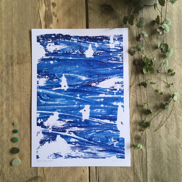 Sea Print A4 unframed print from original monoprint