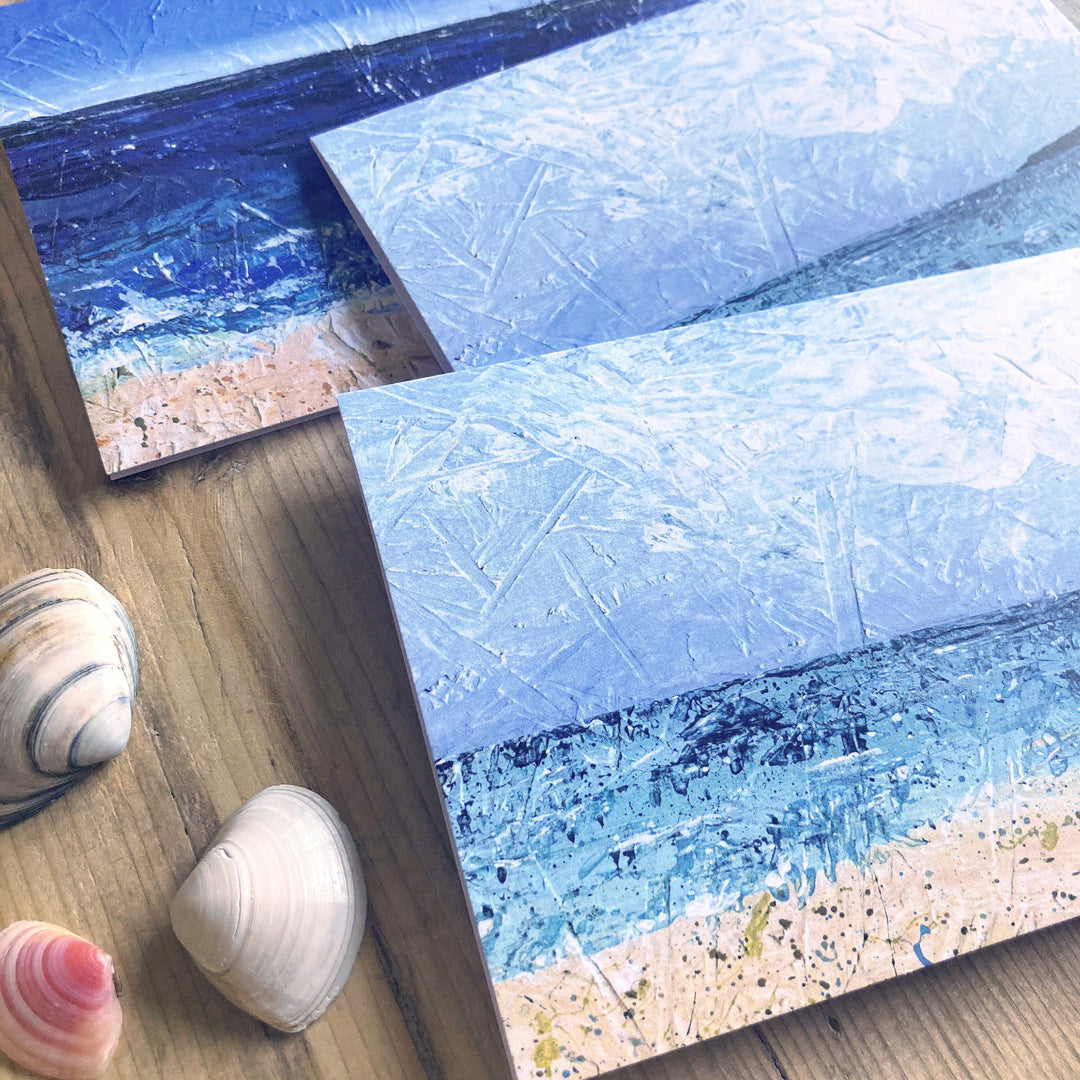 Seascape greetings cards pack of 4