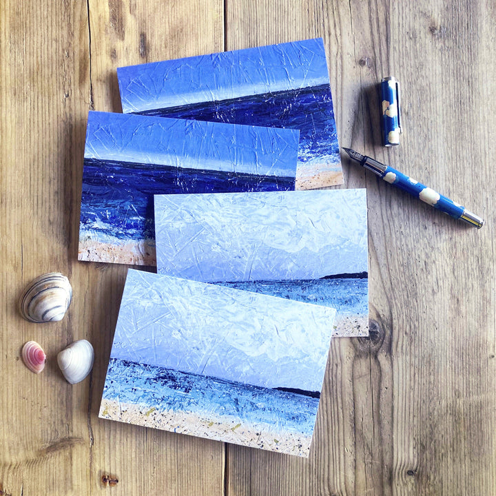 Seascape greetings cards pack of 4