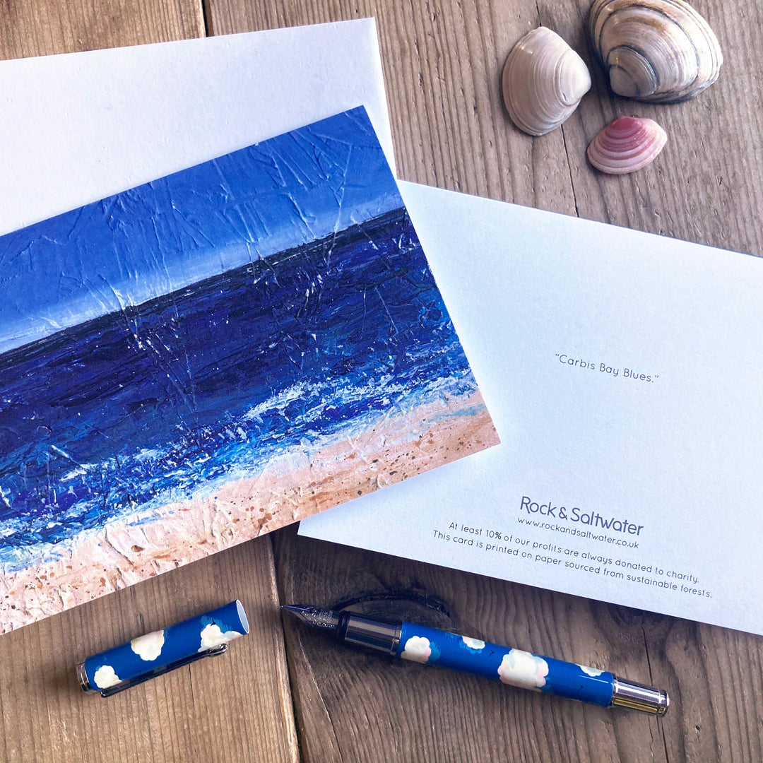 Seascape greetings cards pack of 4