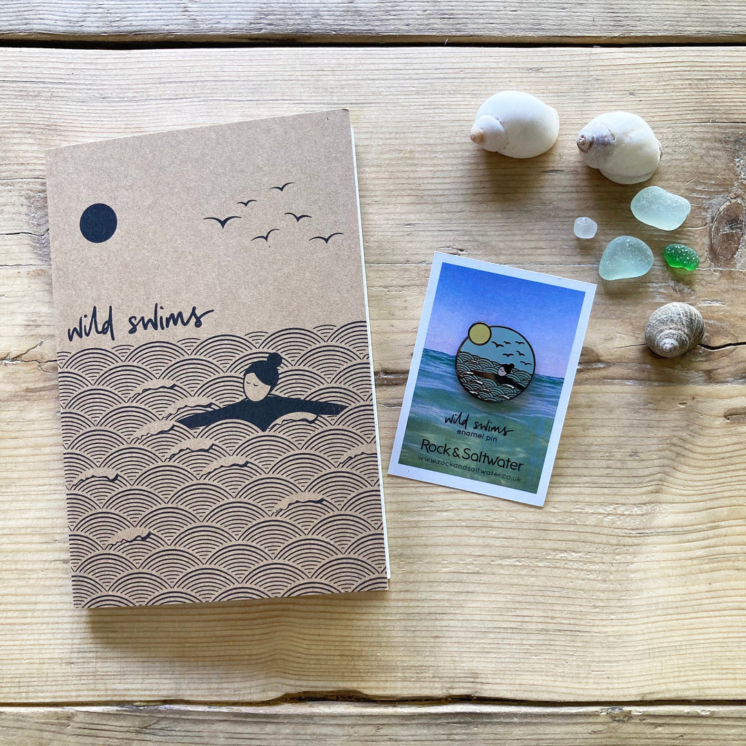 Gift bundle | wild swims enamel pin and A6 notebook