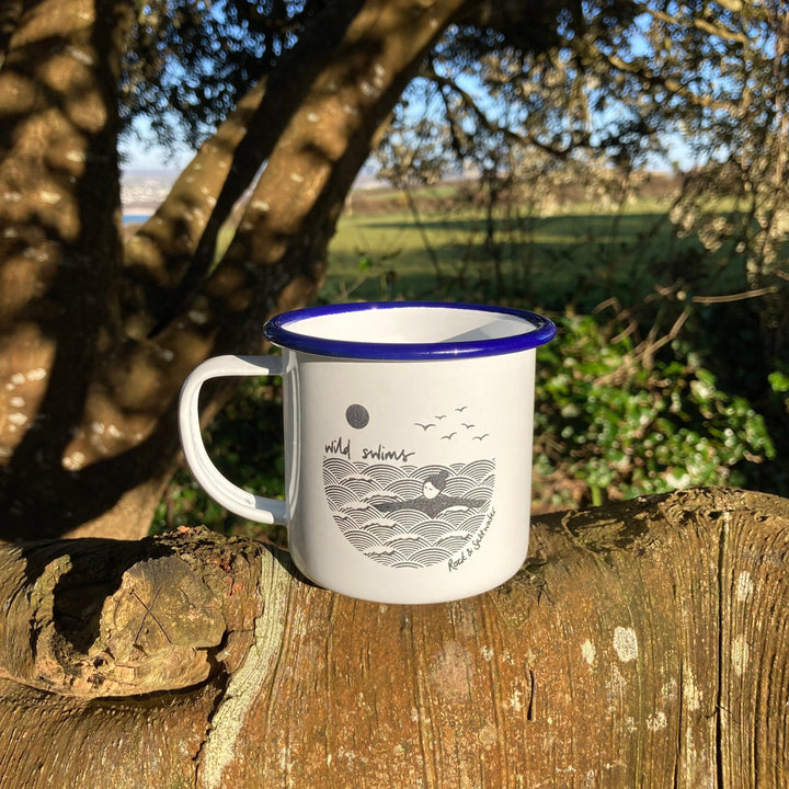 Wild swimming enamel mugs