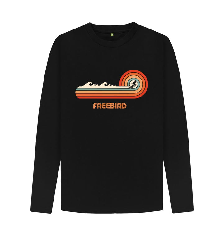 Black 'FREEBIRD' Mens Long Sleeve Tee