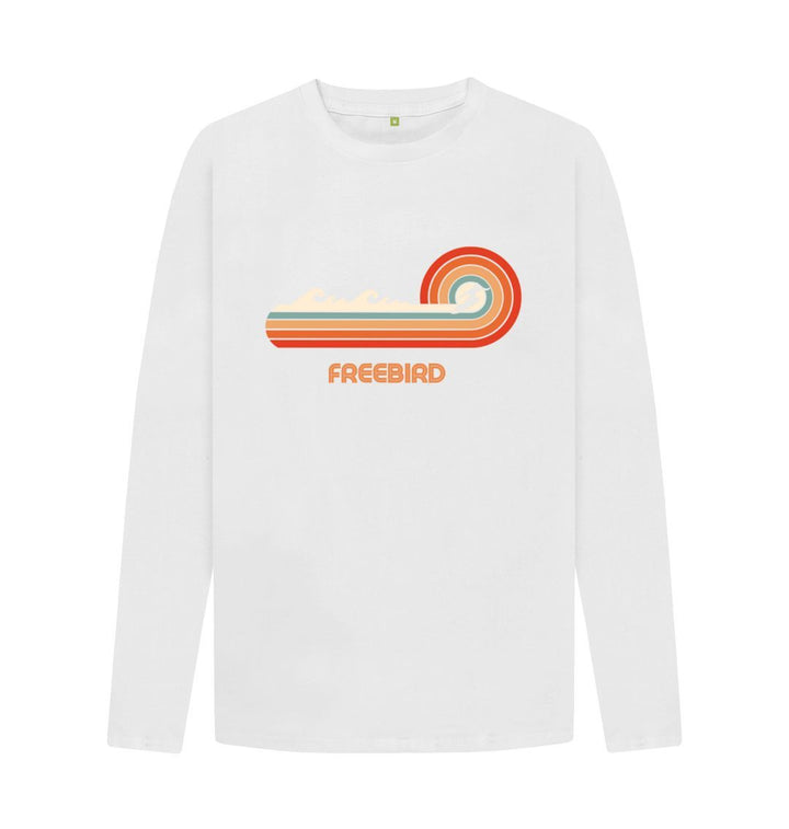 White 'FREEBIRD' Mens Long Sleeve Tee